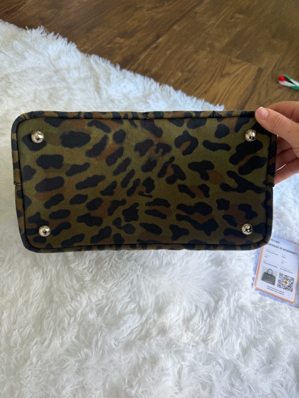 Prada Leopard Canvas Small Tote - Picture 7 of 10